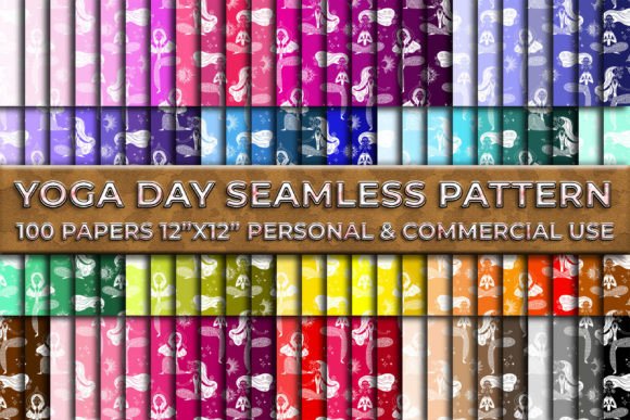 100 Yoga Day Special Digital Paper
