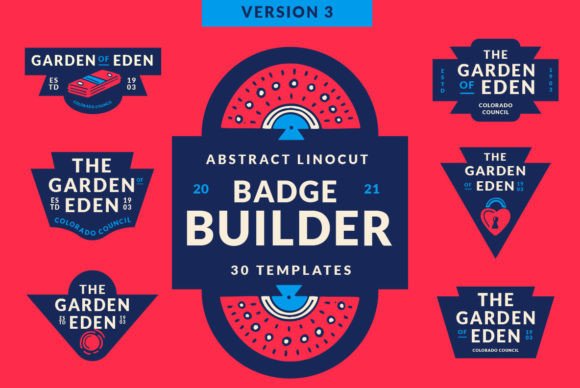 Abstract Linocut Badge Builder V3: A Powerful Tool for Creating Hand-Drawn Logos and Badges
