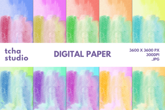 Dry Brushes Texture Watercolor Digital Papers