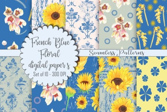 French Blue Floral Digital Paper: A Strategic Design Asset for Modern Creators
