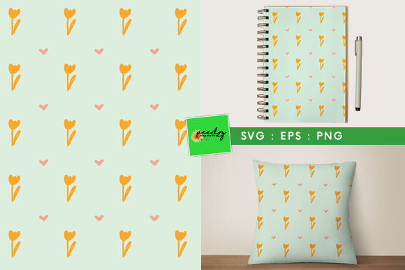 Hand Drawn Tulip Seamless Pattern