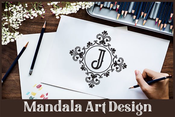 Mandala J Letter Design: A Versatile Decorative Element for Creative Projects