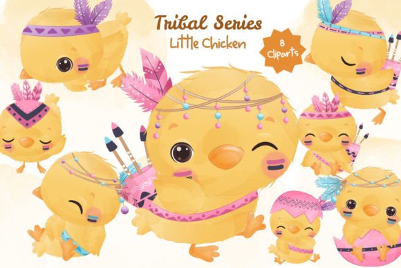 Tribal Series Little Chicken Clipart: A Versatile Graphic Resource for Creative Projects
