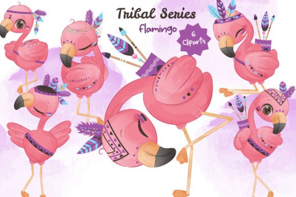 Tribal Series Little Flamingo Clipart: A Versatile Design Asset for Creative Projects
