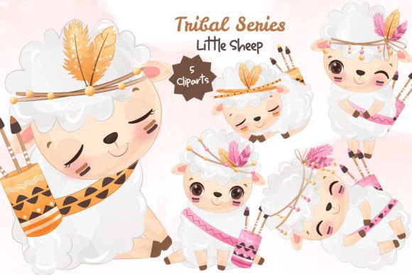 Tribal Series Little Sheep Clipart: A Versatile Asset for Modern Creatives and Professionals