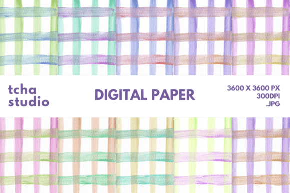 Two Tone Plaid Watercolor Digital Papers: A Strategic Tool for Creative and Business Applications