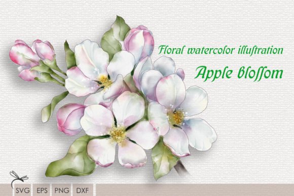 Watercolor Illustration Apple Blossom: A Versatile Asset for Creative Projects