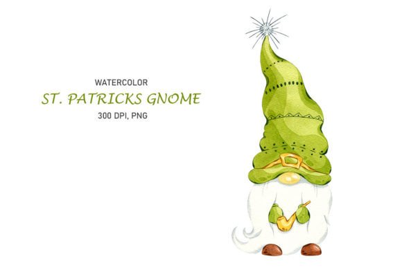 Watercolor St. Patrick Day Gnome Clipart: A Versatile Digital Asset for Creative Projects